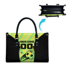 Personalised Matildas Leather Bag Running Kangaroo Soccer Player Chevron Lines