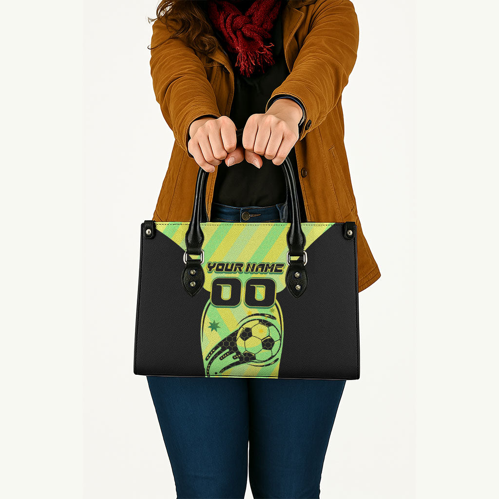 Personalised Matildas Leather Bag Running Kangaroo Soccer Player Chevron Lines