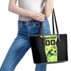 Personalised Matildas Leather Tote Bag Running Kangaroo Soccer Player Chevron Lines