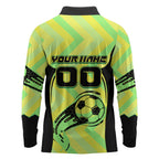 Personalised Matildas Long Sleeve Polo Shirt Running Kangaroo Soccer Player Chevron Lines