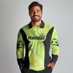 Personalised Matildas Long Sleeve Polo Shirt Running Kangaroo Soccer Player Chevron Lines