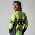 Personalised Matildas Long Sleeve Polo Shirt Running Kangaroo Soccer Player Chevron Lines