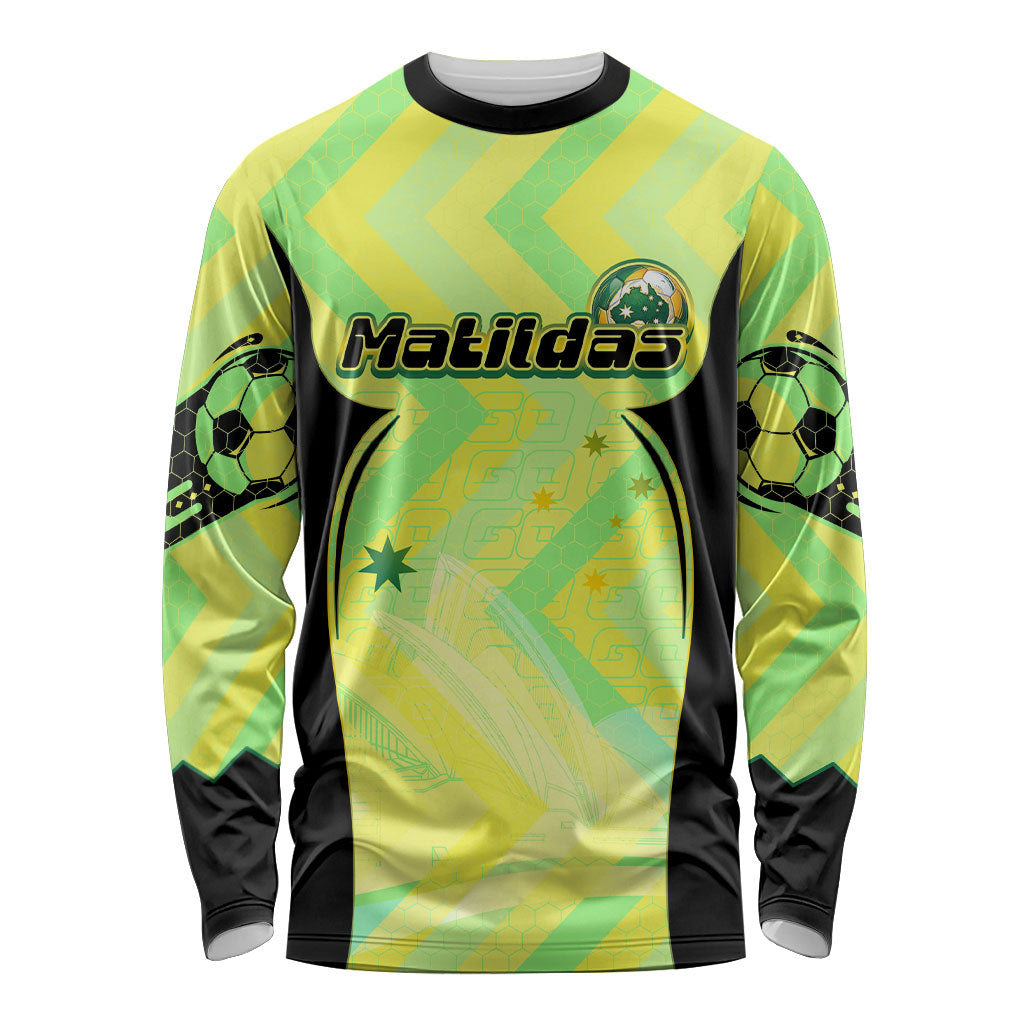 Personalised Matildas Long Sleeve Shirt Running Kangaroo Soccer Player Chevron Lines