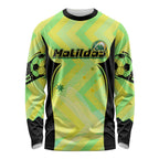 Personalised Matildas Long Sleeve Shirt Running Kangaroo Soccer Player Chevron Lines