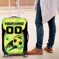 Personalised Matildas Luggage Cover Running Kangaroo Soccer Player Chevron Lines
