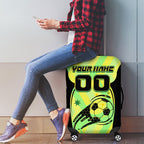 Personalised Matildas Luggage Cover Running Kangaroo Soccer Player Chevron Lines