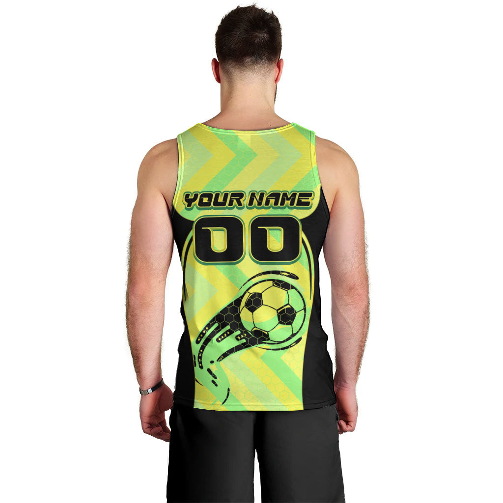 Personalised Matildas Men Tank Top Running Kangaroo Soccer Player Chevron Lines
