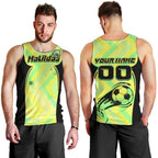 Personalised Matildas Men Tank Top Running Kangaroo Soccer Player Chevron Lines