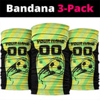 Personalised Matildas Neck Gaiter Running Kangaroo Soccer Player Chevron Lines