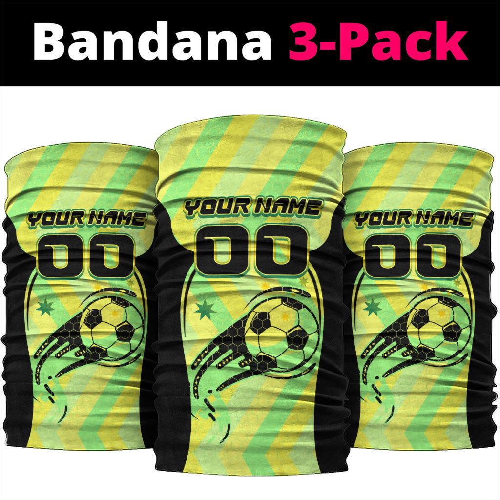 Personalised Matildas Neck Gaiter Running Kangaroo Soccer Player Chevron Lines