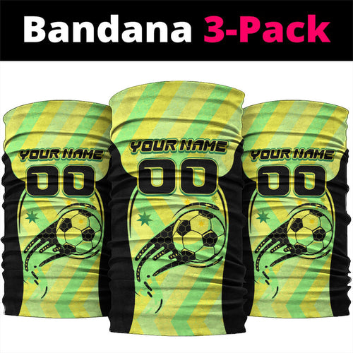 Personalised Matildas Neck Gaiter Running Kangaroo Soccer Player Chevron Lines
