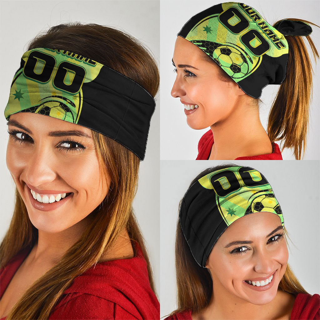 Personalised Matildas Neck Gaiter Running Kangaroo Soccer Player Chevron Lines