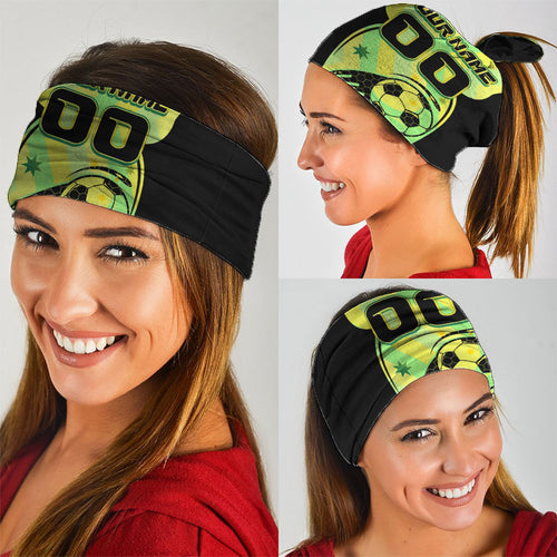 Personalised Matildas Neck Gaiter Running Kangaroo Soccer Player Chevron Lines