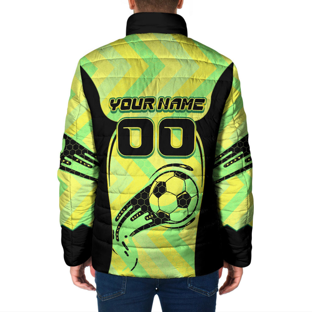 Personalised Matildas Padded Jacket Running Kangaroo Soccer Player Chevron Lines
