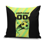 Personalised Matildas Pillow Cover Running Kangaroo Soccer Player Chevron Lines