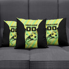 Personalised Matildas Pillow Cover Running Kangaroo Soccer Player Chevron Lines