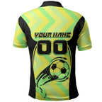 Personalised Matildas Polo Shirt Running Kangaroo Soccer Player Chevron Lines