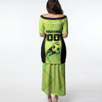 Personalised Matildas Puletasi Running Kangaroo Soccer Player Chevron Lines