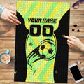 Personalised Matildas Puzzle Running Kangaroo Soccer Player Chevron Lines