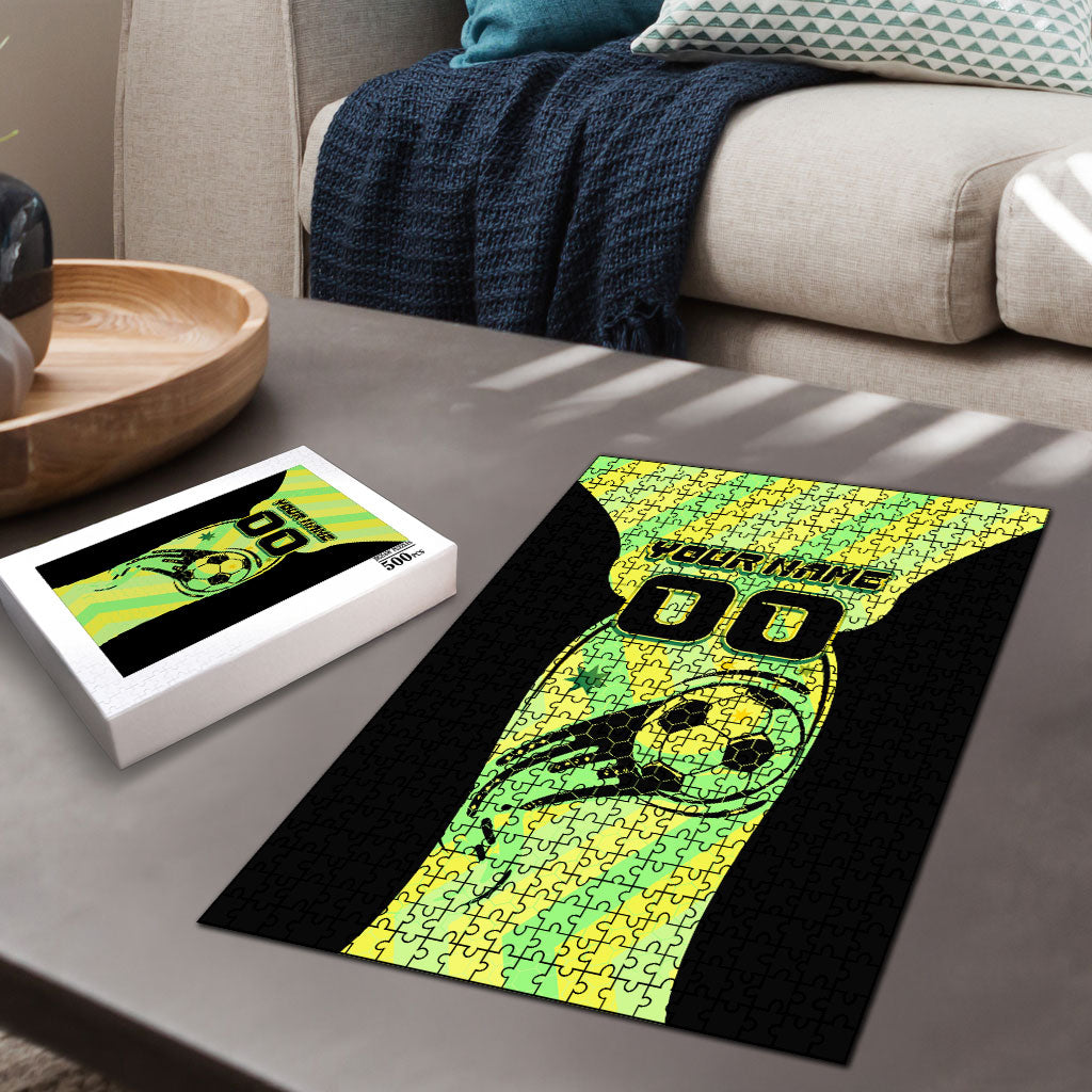 Personalised Matildas Puzzle Running Kangaroo Soccer Player Chevron Lines