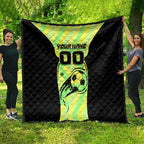 Personalised Matildas Quilt Running Kangaroo Soccer Player Chevron Lines