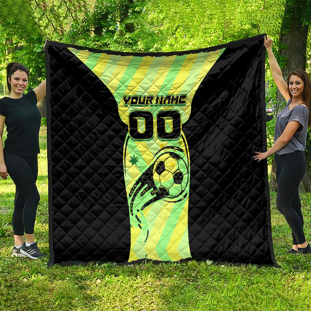 Personalised Matildas Quilt Running Kangaroo Soccer Player Chevron Lines