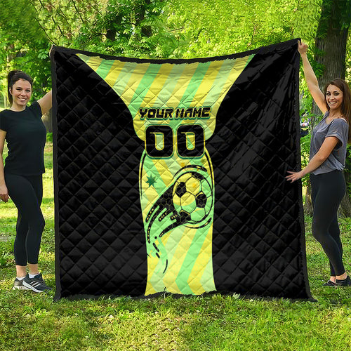 Personalised Matildas Quilt Running Kangaroo Soccer Player Chevron Lines