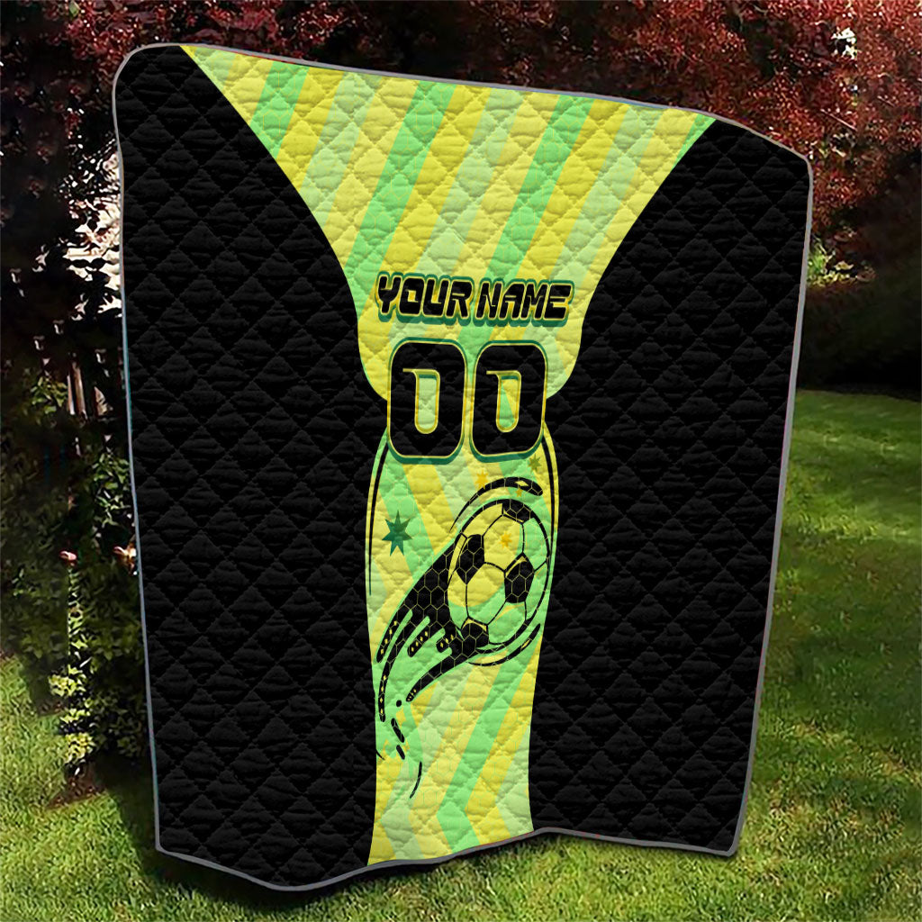 Personalised Matildas Quilt Running Kangaroo Soccer Player Chevron Lines