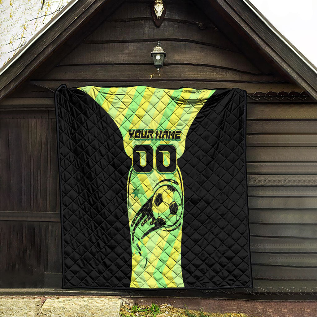 Personalised Matildas Quilt Running Kangaroo Soccer Player Chevron Lines