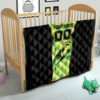 Personalised Matildas Quilt Running Kangaroo Soccer Player Chevron Lines