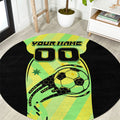 Personalised Matildas Round Carpet Running Kangaroo Soccer Player Chevron Lines