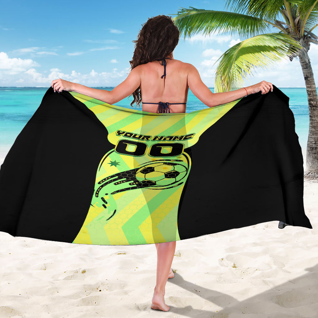 Personalised Matildas Sarong Running Kangaroo Soccer Player Chevron Lines