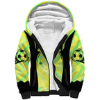 Personalised Matildas Sherpa Hoodie Running Kangaroo Soccer Player Chevron Lines