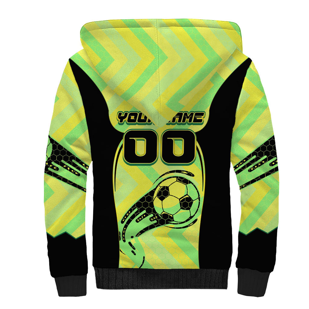 Personalised Matildas Sherpa Hoodie Running Kangaroo Soccer Player Chevron Lines