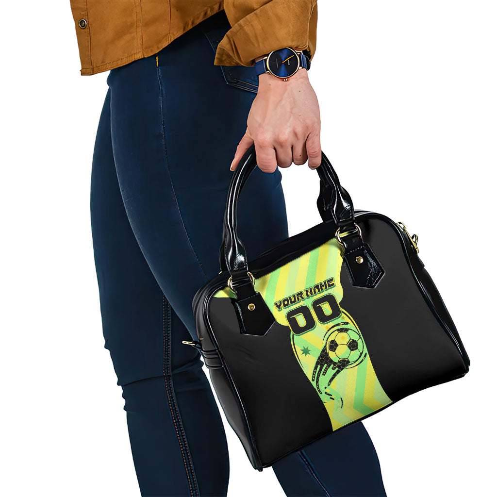 Personalised Matildas Shoulder Handbag Running Kangaroo Soccer Player Chevron Lines