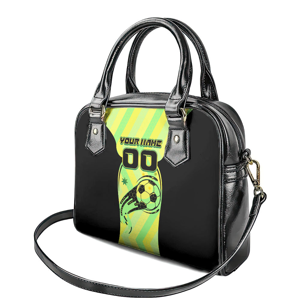 Personalised Matildas Shoulder Handbag Running Kangaroo Soccer Player Chevron Lines