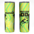 Personalised Matildas Skinny Tumbler Running Kangaroo Soccer Player Chevron Lines