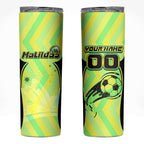 Personalised Matildas Skinny Tumbler Running Kangaroo Soccer Player Chevron Lines