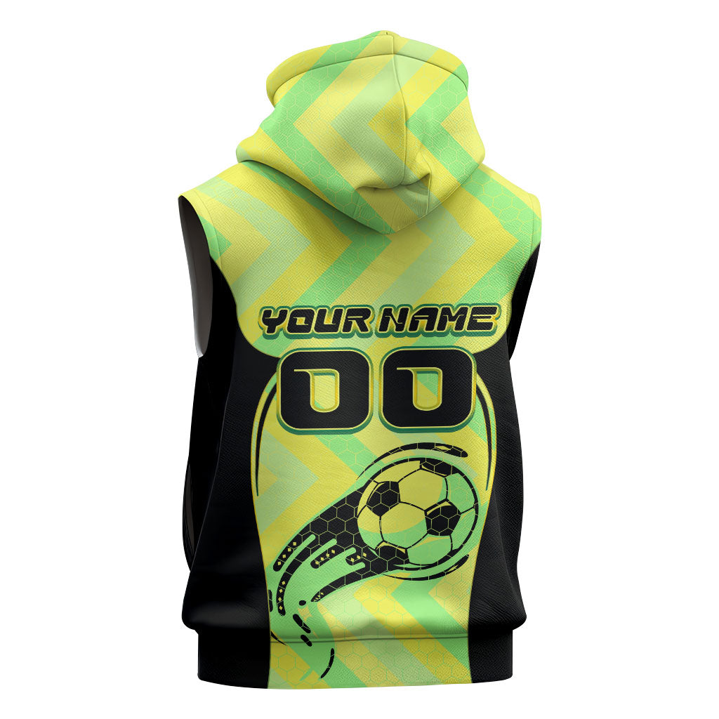 Personalised Matildas Sleeveless Hoodie Running Kangaroo Soccer Player Chevron Lines