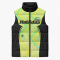 Personalised Matildas Sleeveless Puffer Jacket Running Kangaroo Soccer Player Chevron Lines