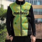 Personalised Matildas Sleeveless Puffer Jacket Running Kangaroo Soccer Player Chevron Lines