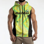 Personalised Matildas Sleeveless Zip Hoodie Running Kangaroo Soccer Player Chevron Lines