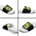 Personalised Matildas Slide Sandals Running Kangaroo Soccer Player Chevron Lines