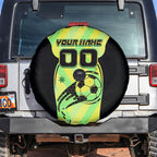 Personalised Matildas Spare Tire Cover Running Kangaroo Soccer Player Chevron Lines