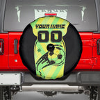 Personalised Matildas Spare Tire Cover Running Kangaroo Soccer Player Chevron Lines