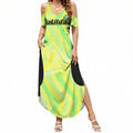 Personalised Matildas Summer Maxi Dress Running Kangaroo Soccer Player Chevron Lines
