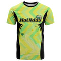 Personalised Matildas T Shirt Running Kangaroo Soccer Player Chevron Lines