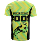 Personalised Matildas T Shirt Running Kangaroo Soccer Player Chevron Lines