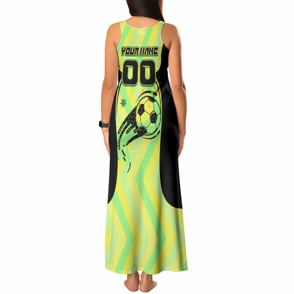 Personalised Matildas Tank Maxi Dress Running Kangaroo Soccer Player Chevron Lines