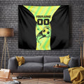 Personalised Matildas Tapestry Running Kangaroo Soccer Player Chevron Lines